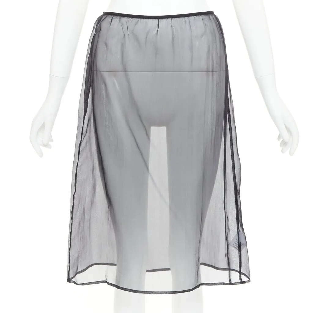 Dries Van Noten Black Silk Skirt Black Silk Very good - Front View