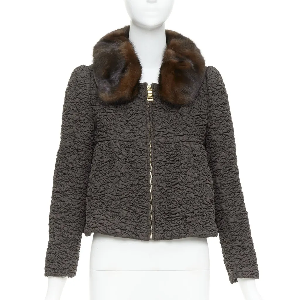 Prada Brown Fur Jacket Brown Fur Very good - Inside View