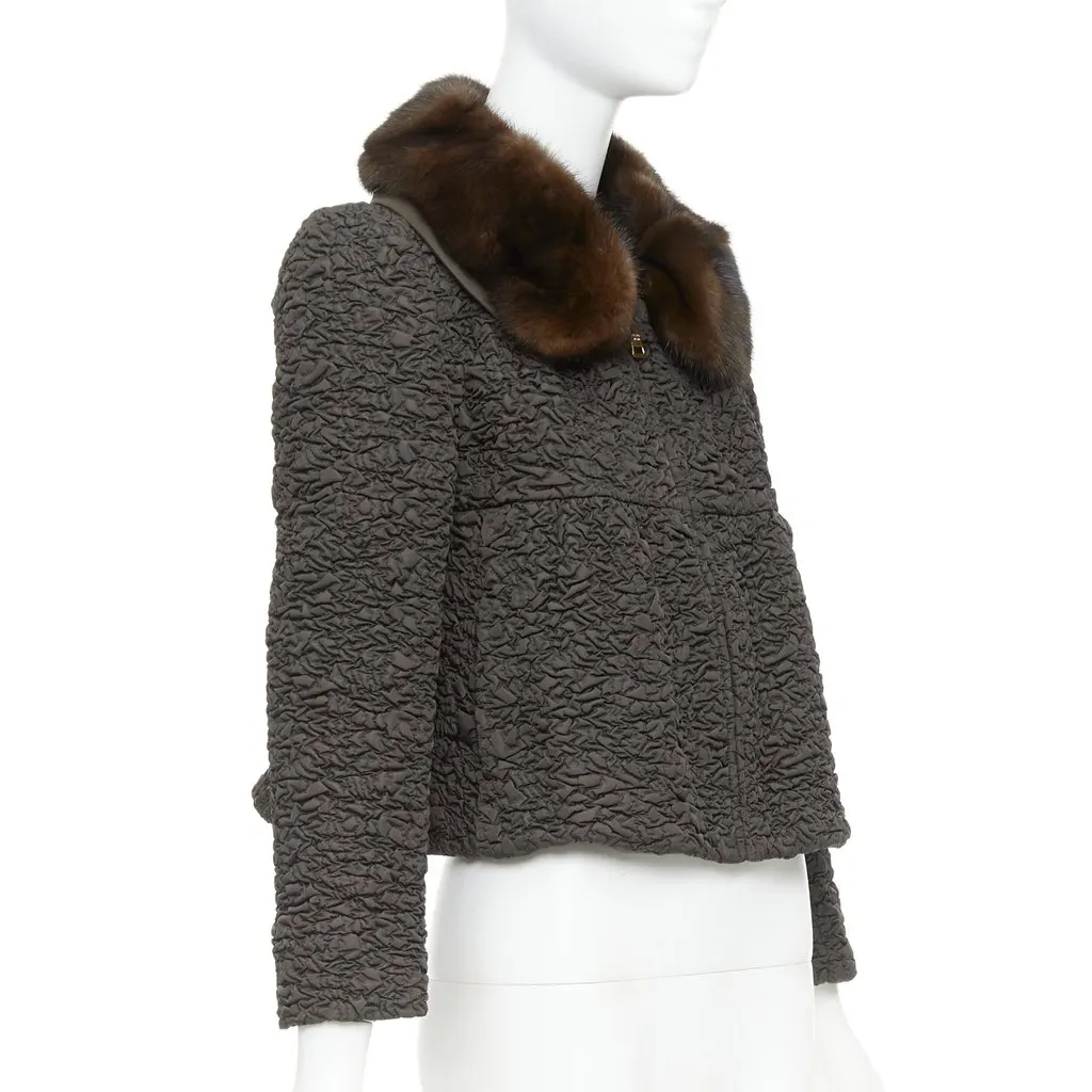 Prada Brown Fur Jacket Brown Fur Very good - Model View