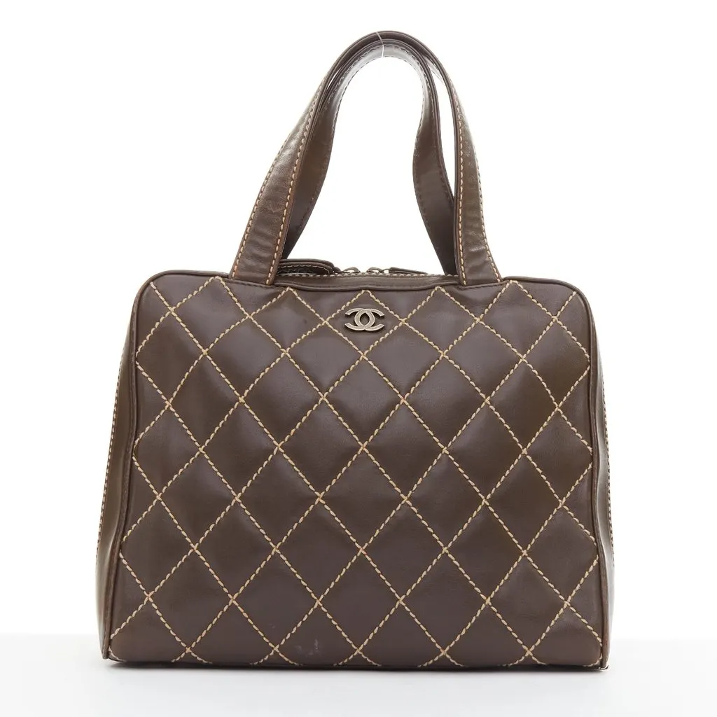 Chanel Wild Stitch Brown Leather Good - Inside View
