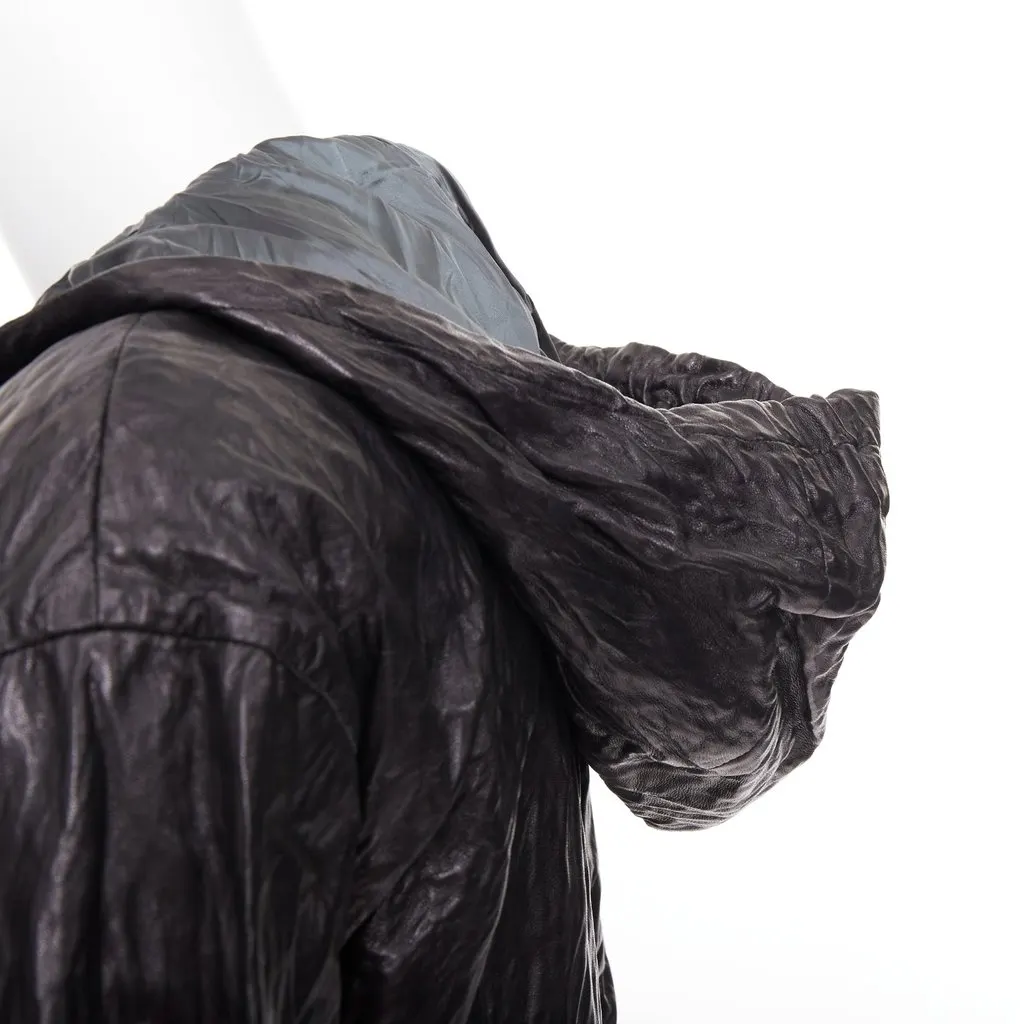 Prada Black Leather Leather Jacket Black Leather Very good - Back View