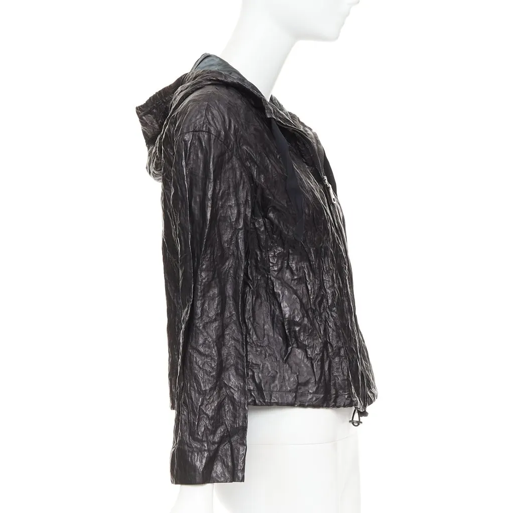 Prada Black Leather Leather Jacket Black Leather Very good - Box View