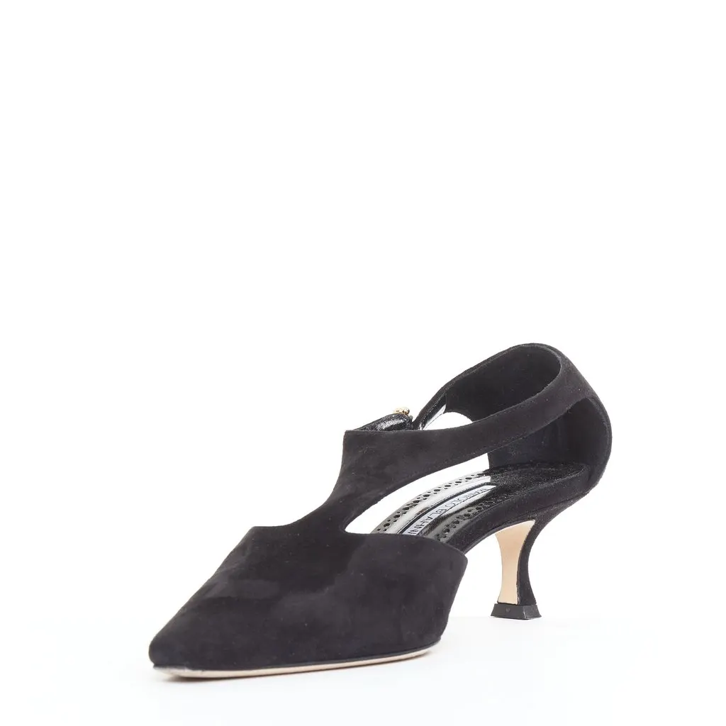 Manolo Blahnik Shufta 50 Black Suede Good - Box View