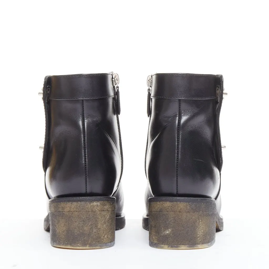 Chanel Black Leather Boots Black Leather Fair - Box View