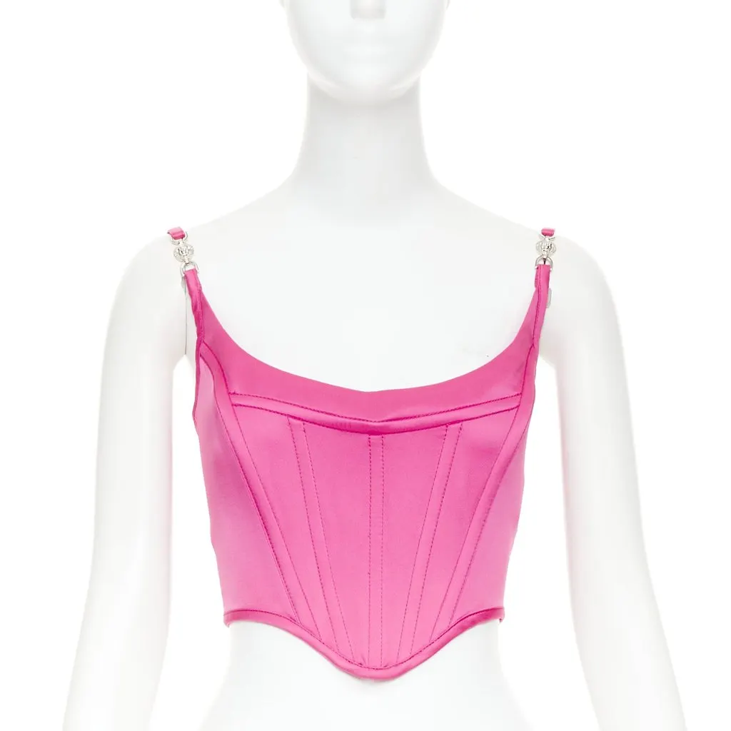 Versace Medusa '95 Satin Corset Pink Never worn, with tag - Front View