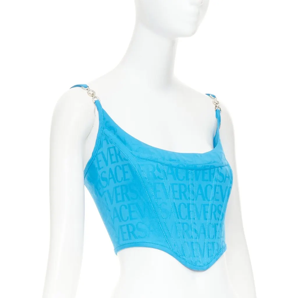 Versace Medusa '95 Corset Blue Polyester Never worn, with tag - Inside View