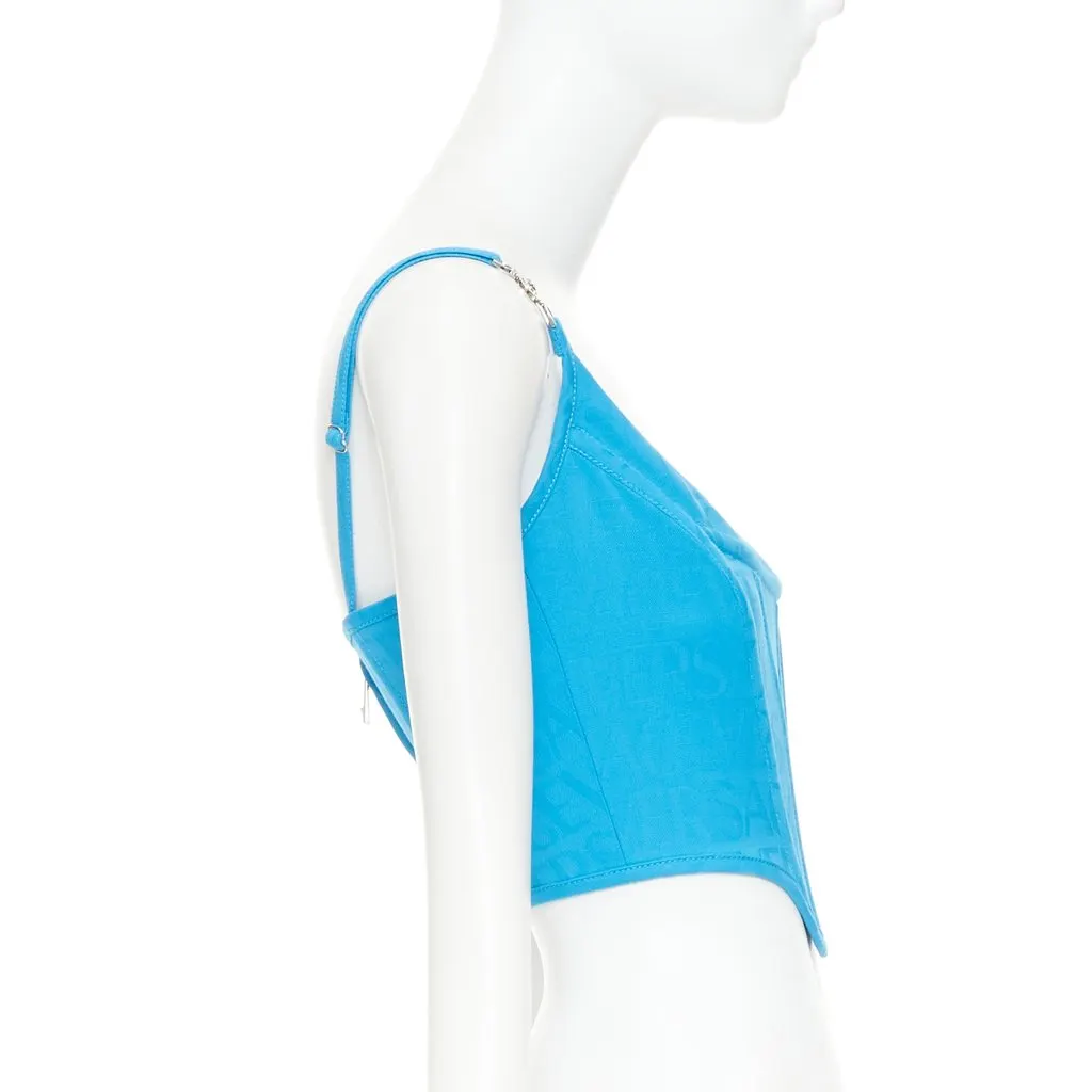 Versace Medusa '95 Corset Blue Polyester Never worn, with tag - Model View