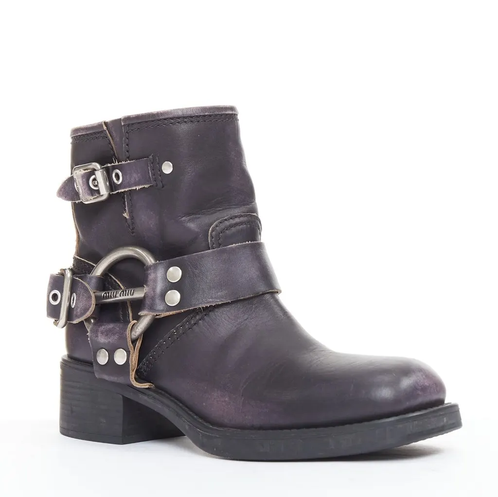 Miu Miu Black Leather Boots Black Leather Good - Back View