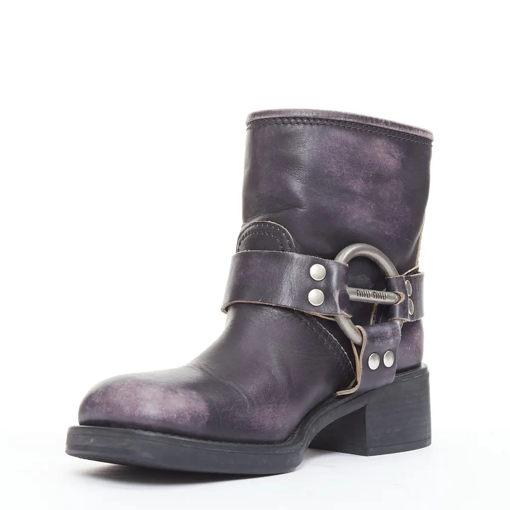 Miu Miu Black Leather Boots Black Leather Good - Model View