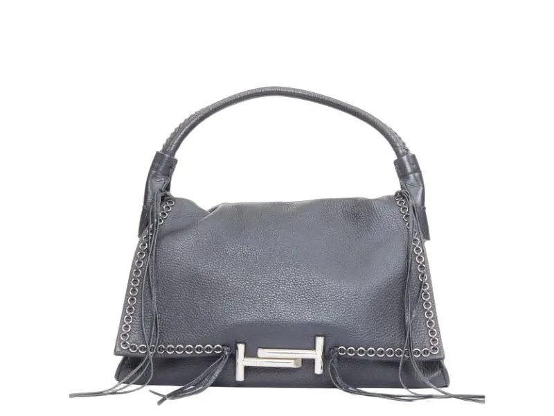 Tod's Double T D Bag Black Leather Good - Front View