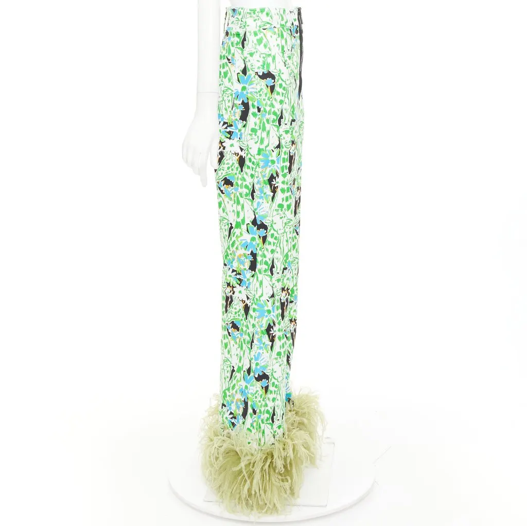 Miu Miu Green Cotton Trouser Green Cotton Never worn, with tag - Model View