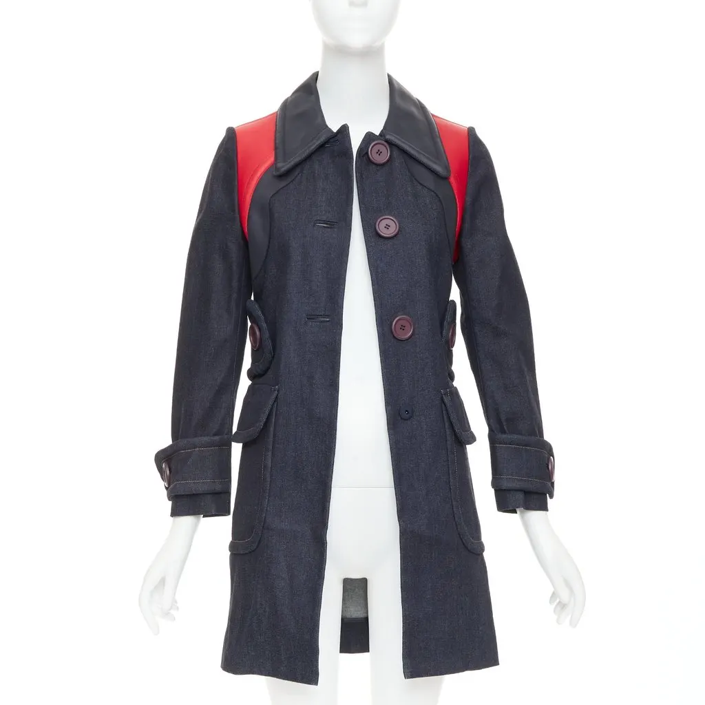 Miu Miu Blue Denim Coat Blue Denim Good - Inside View