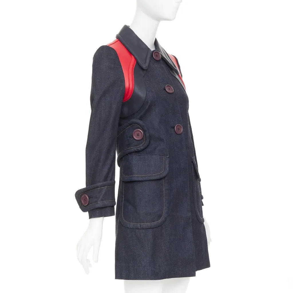 Miu Miu Blue Denim Coat Blue Denim Good - Model View