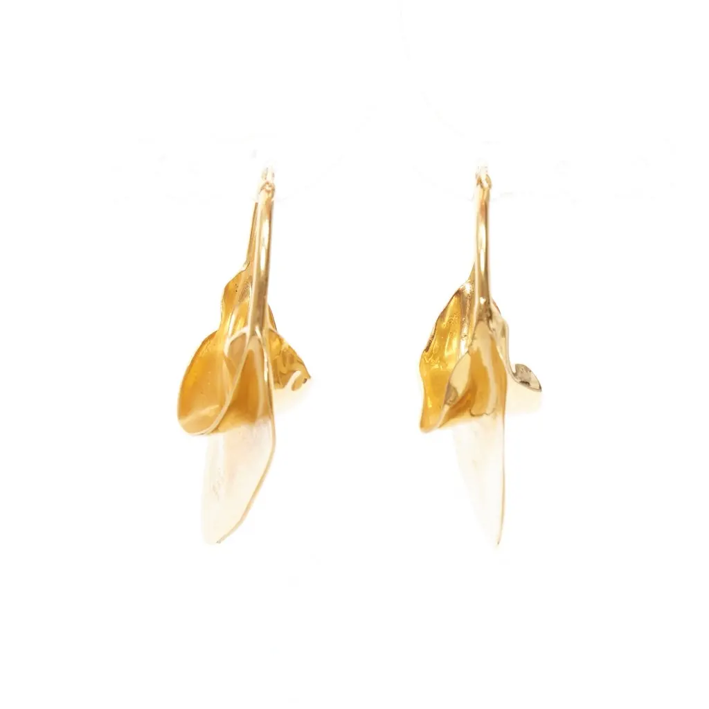 Celine wirl Large Hoop Earrings Gold Metal Very good - Box View