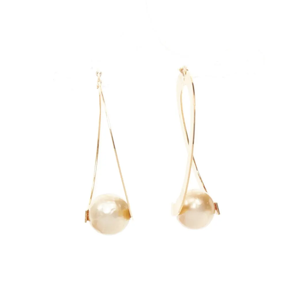 Celine Gold Metal Earrings Gold Metal Very good - Back View