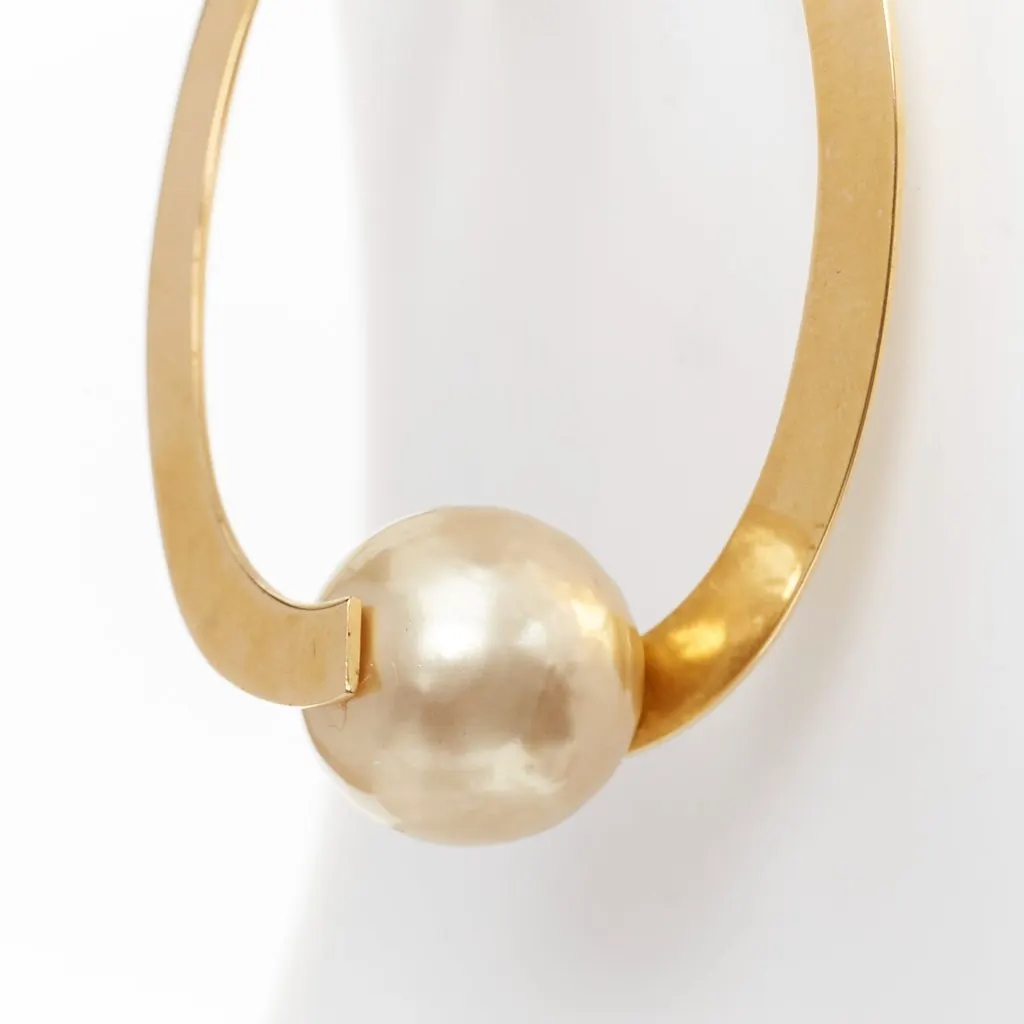 Celine Gold Metal Earrings Gold Metal Very good - Model View