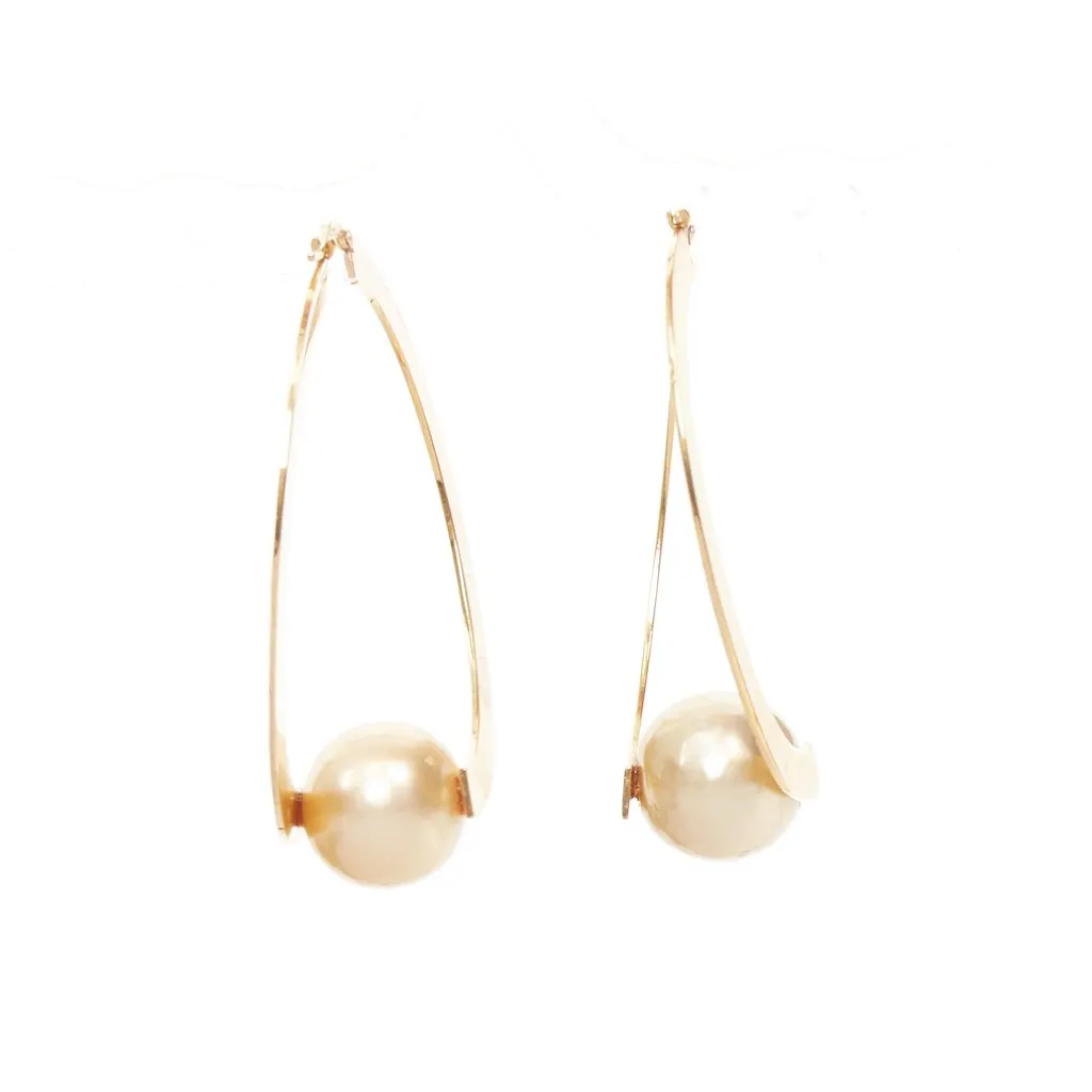 Celine Gold Metal Earrings Gold Metal Very good - Box View