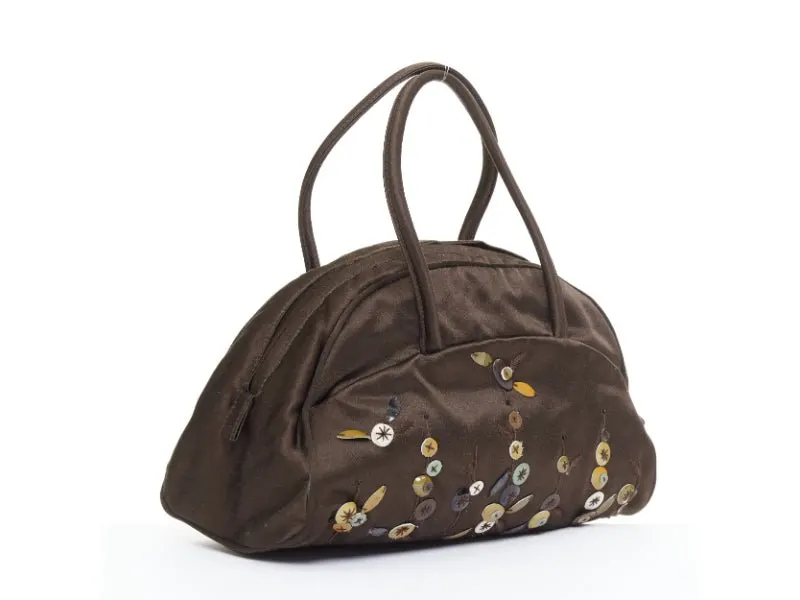 Prada Brown Silk Handbag Brown Silk Very good - Inside View