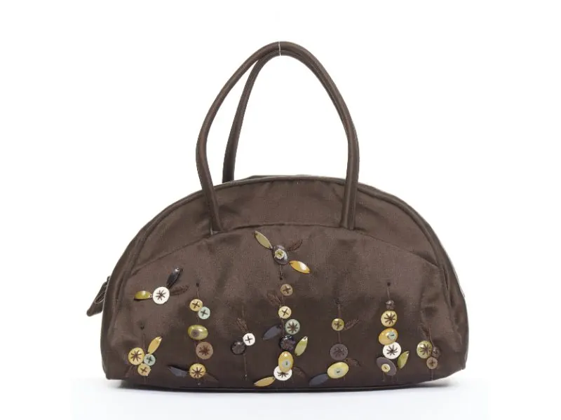 Prada Brown Silk Handbag Brown Silk Very good - Box View