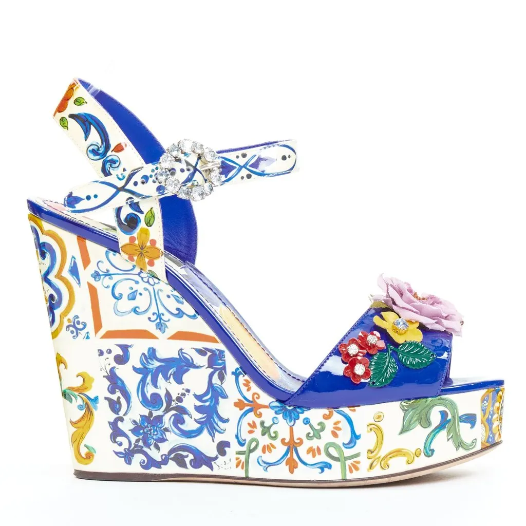 Dolce & Gabbana Blue Leather Heels Blue Leather Good - Front View