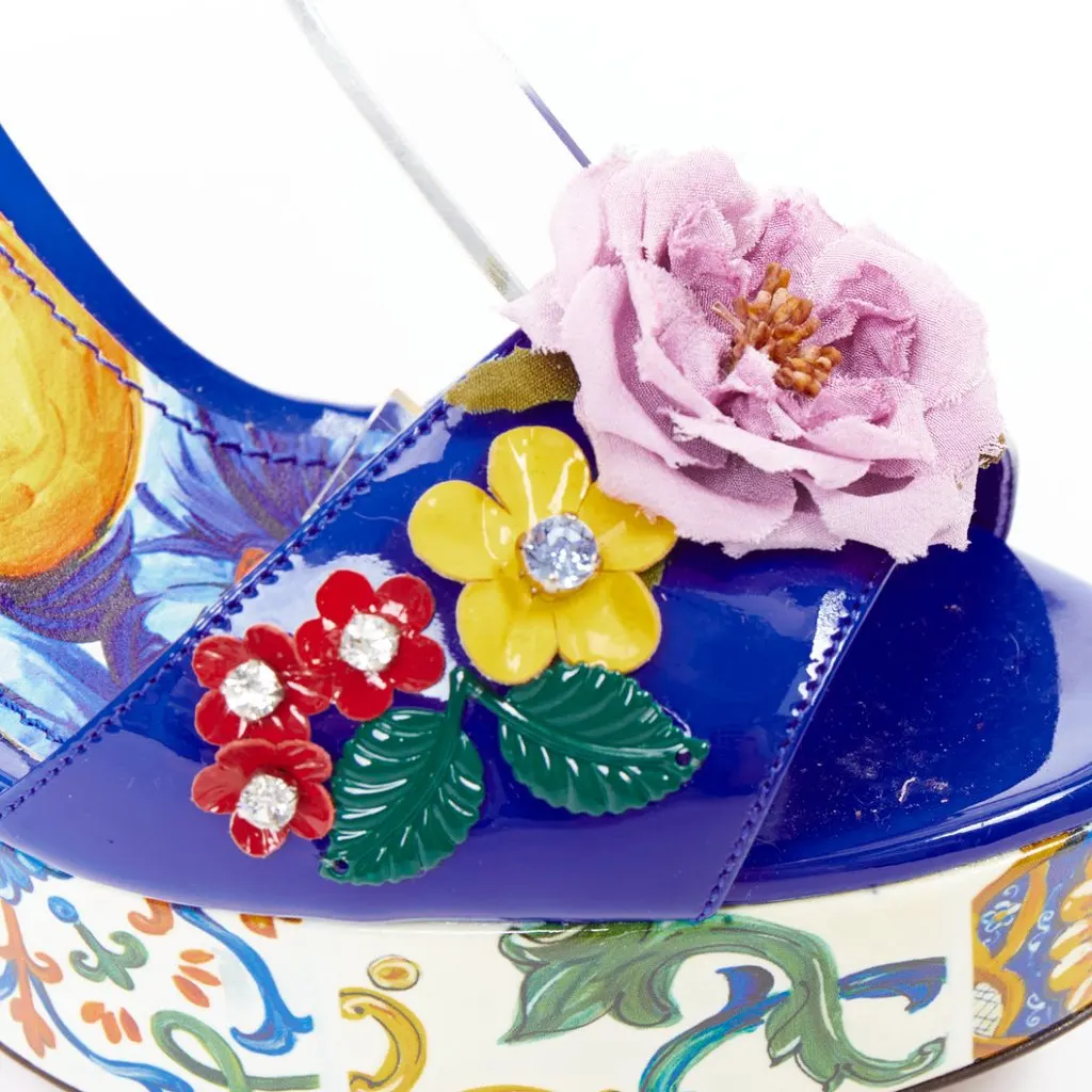 Dolce & Gabbana Blue Leather Heels Blue Leather Good - Back View