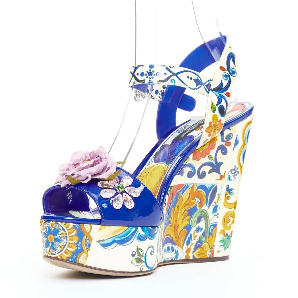 Dolce & Gabbana Blue Leather Heels Blue Leather Good - Box View