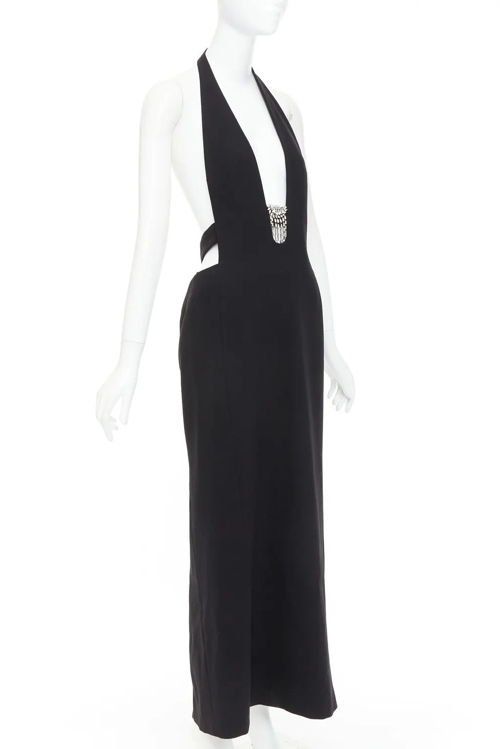 Saint Laurent Black Wool Dress Black Wool Never worn, with tag - Front View
