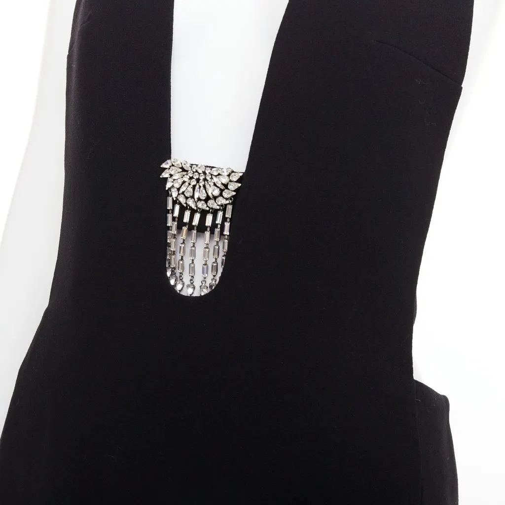 Saint Laurent Black Wool Dress Black Wool Never worn, with tag - Back View