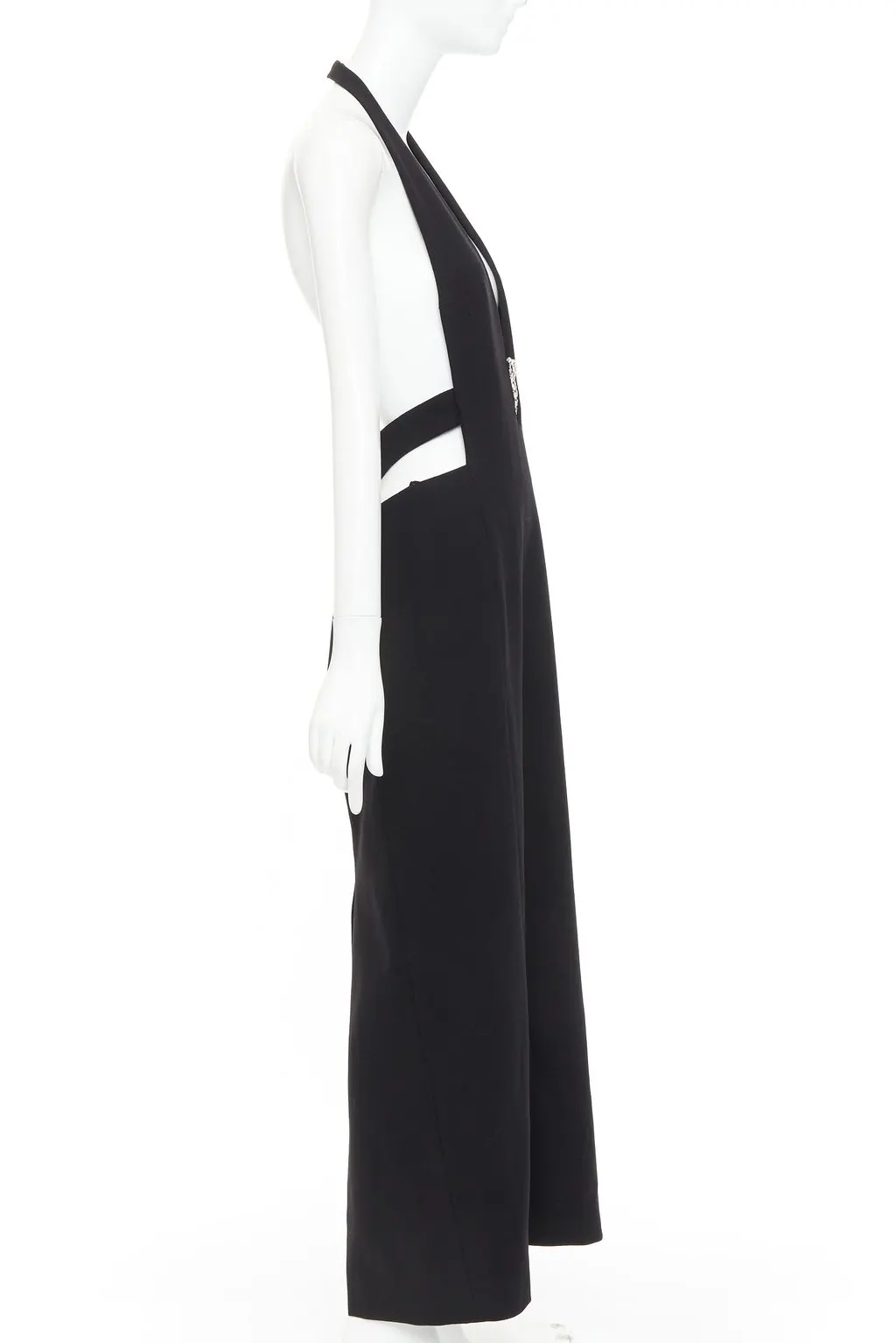 Saint Laurent Black Wool Dress Black Wool Never worn, with tag - Model View