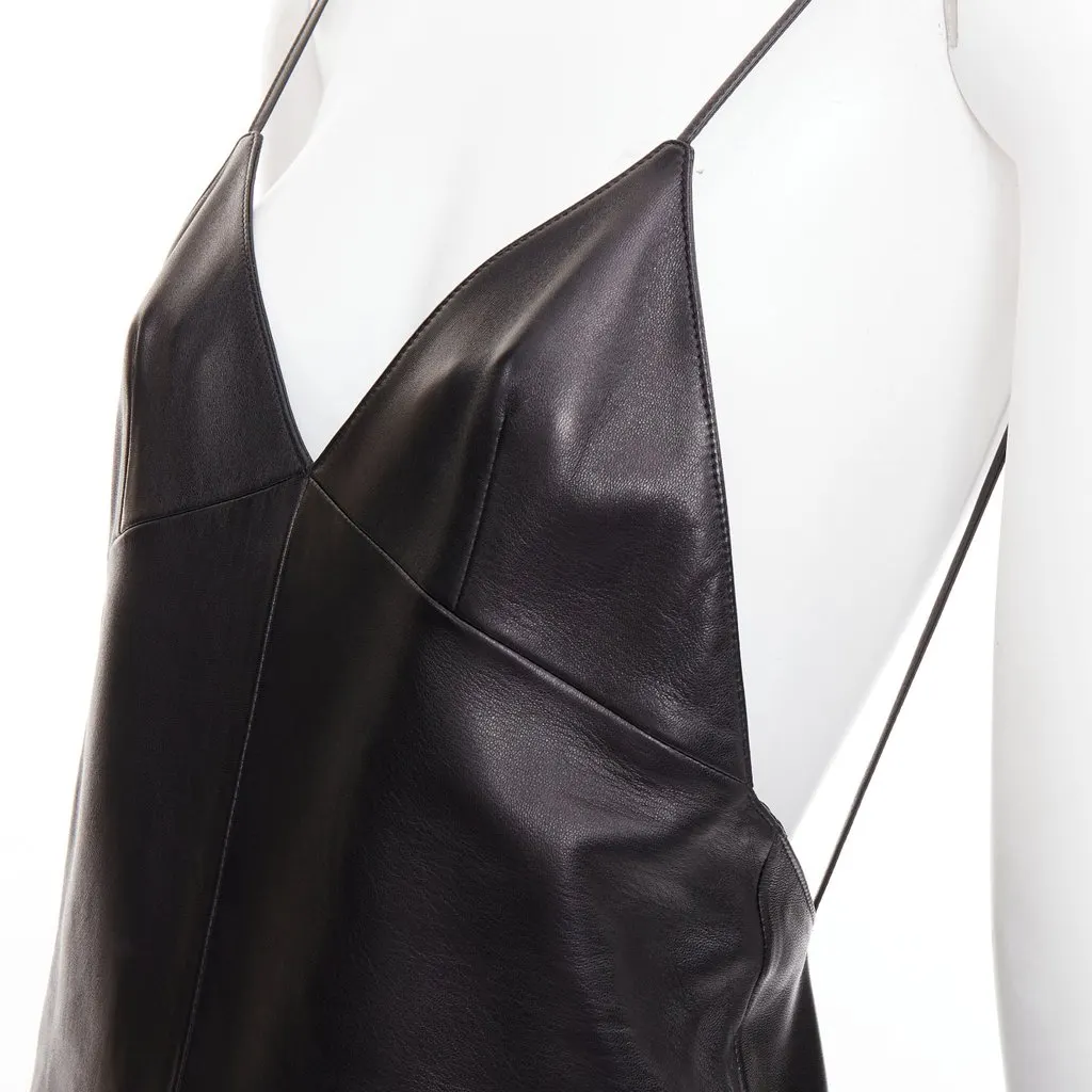 Saint Laurent Black Leather Dress Black Leather Never worn, with tag - Back View