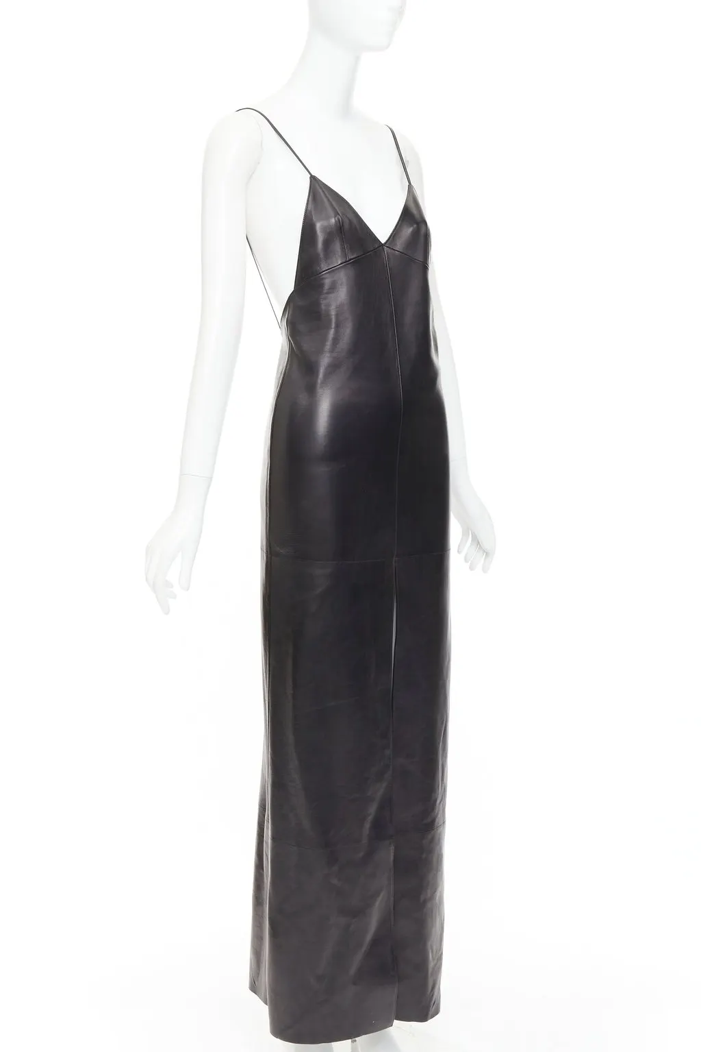 Saint Laurent Black Leather Dress Black Leather Never worn, with tag - Inside View