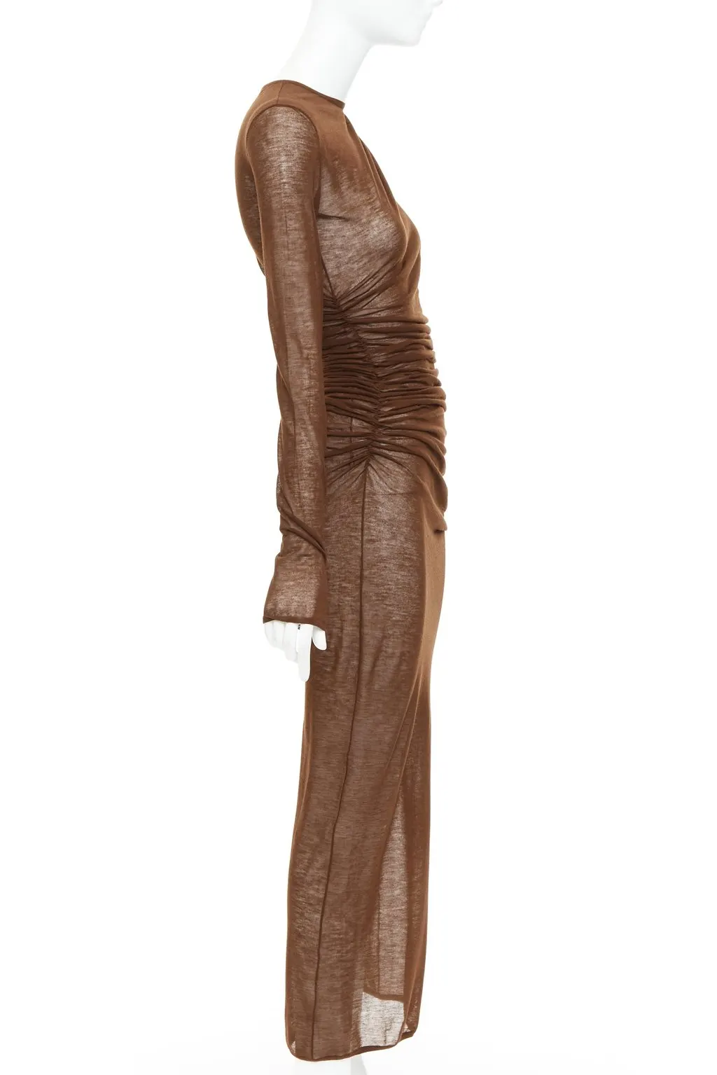 Saint Laurent Brown Polyester Dress Brown Polyester Never worn, with tag - Box View