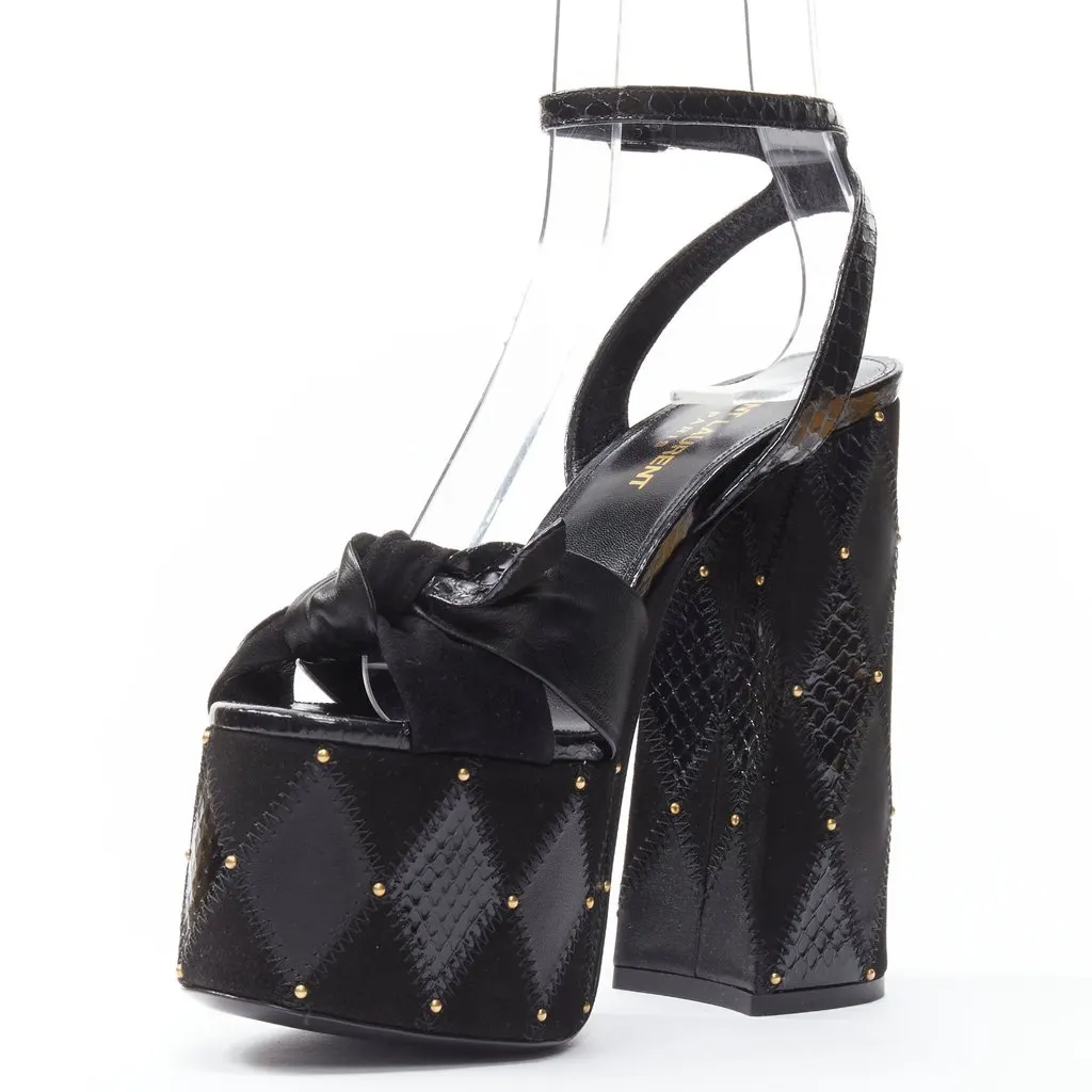 Saint Laurent Paige 85 Black Suede Never worn - Model View
