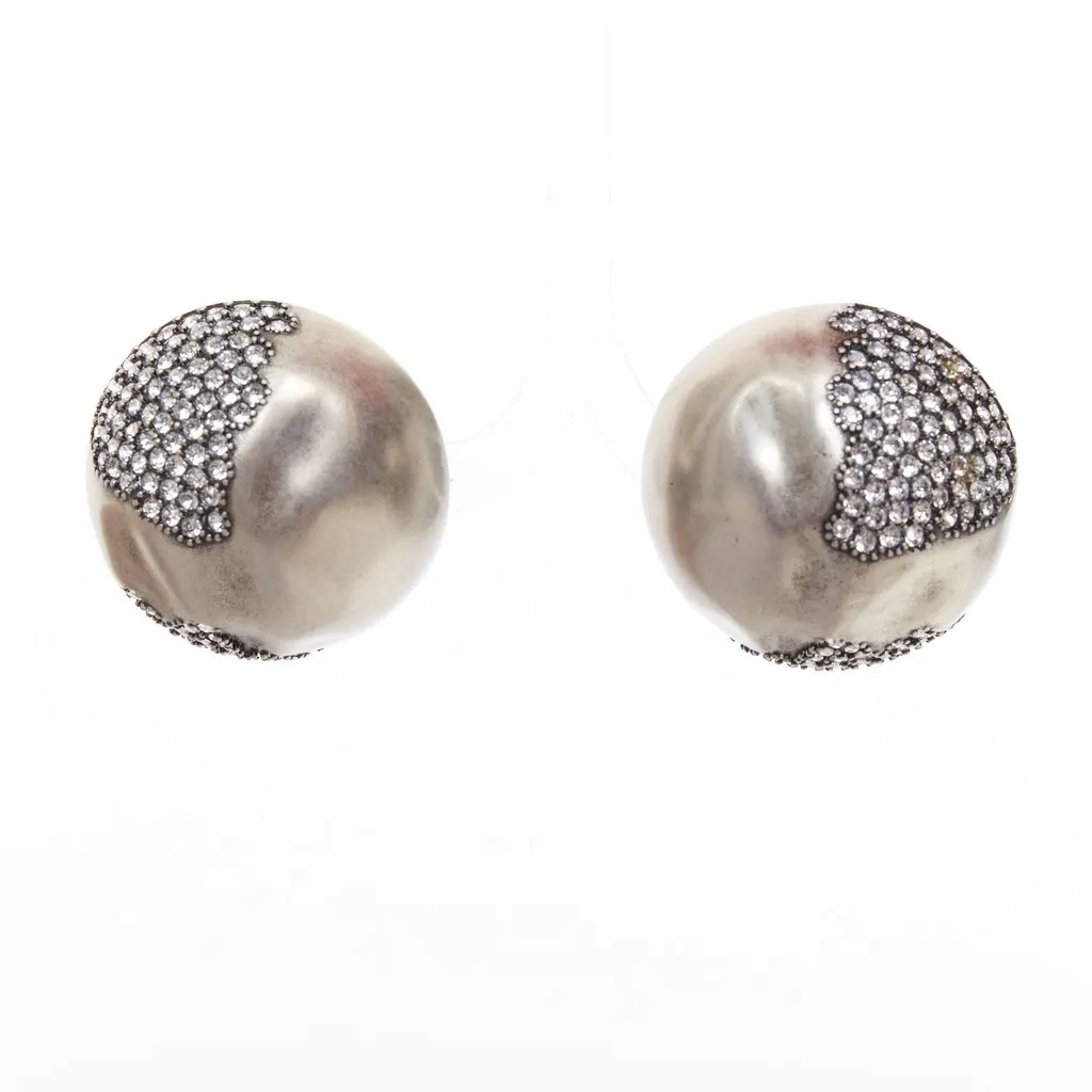 Saint Laurent Silver Metal Earrings Silver Metal Never worn - Front View