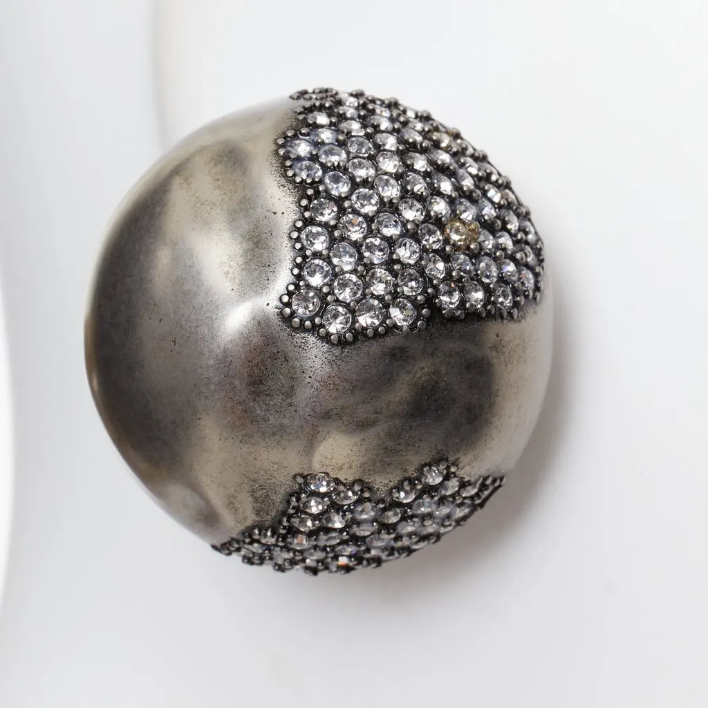 Saint Laurent Silver Metal Earrings Silver Metal Never worn - Model View