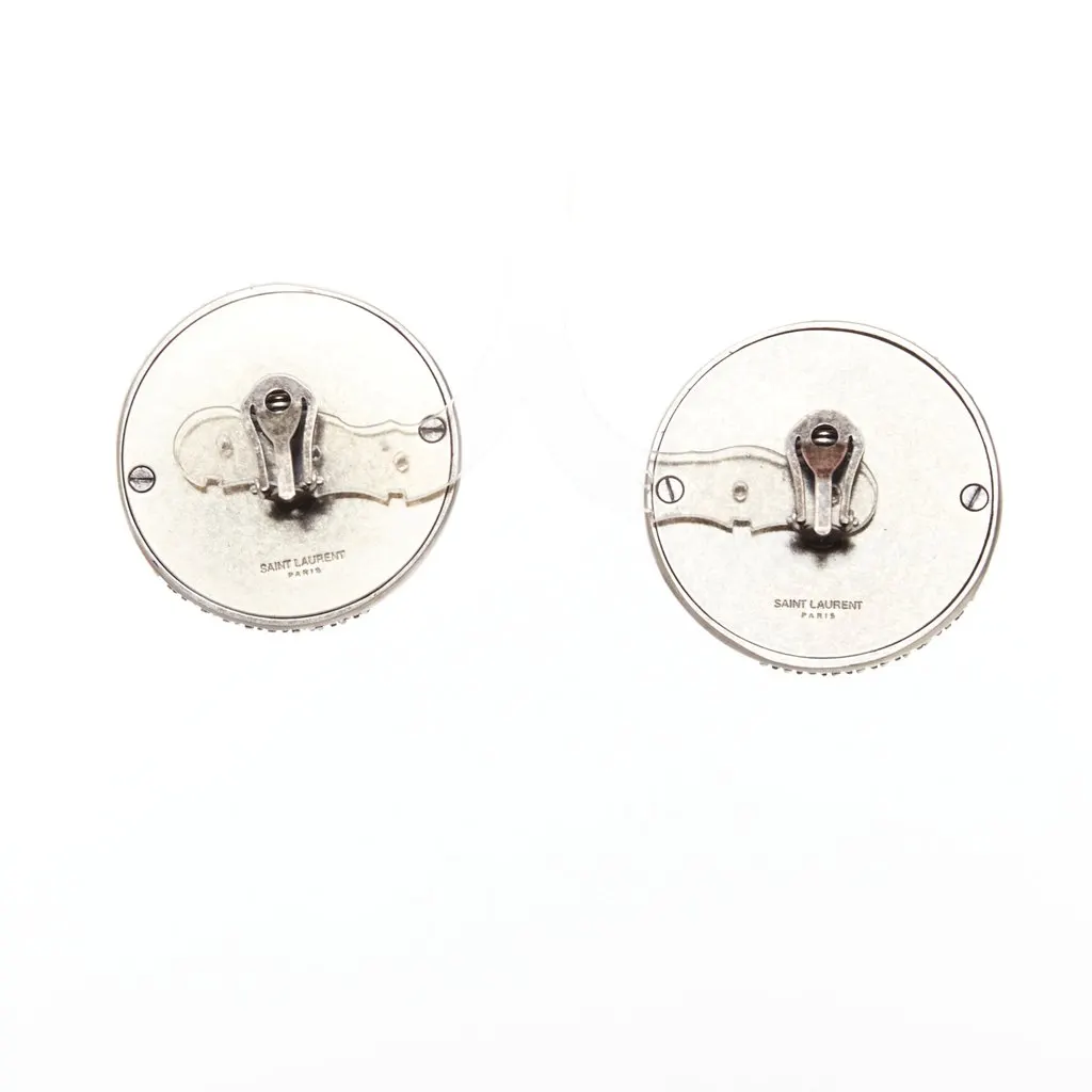 Saint Laurent Silver Metal Earrings Silver Metal Never worn - Box View