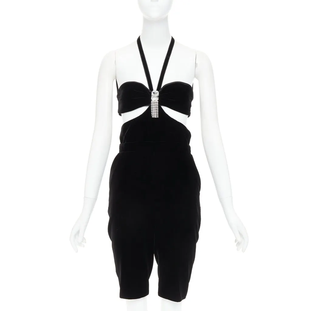 Saint Laurent Black Viscose Jumpsuit Black Viscose Never worn, with tag - Front View
