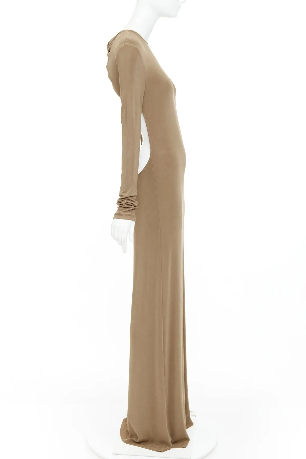 Saint Laurent Khaki Viscose Dress Khaki Viscose Never worn, with tag - Model View