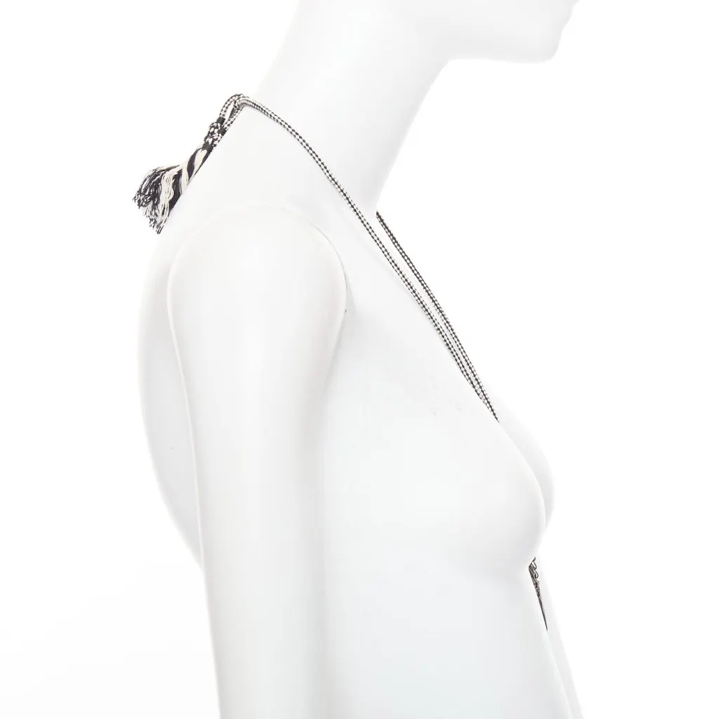 Saint Laurent Brown Leather Necklace Brown Leather Very good - Model View