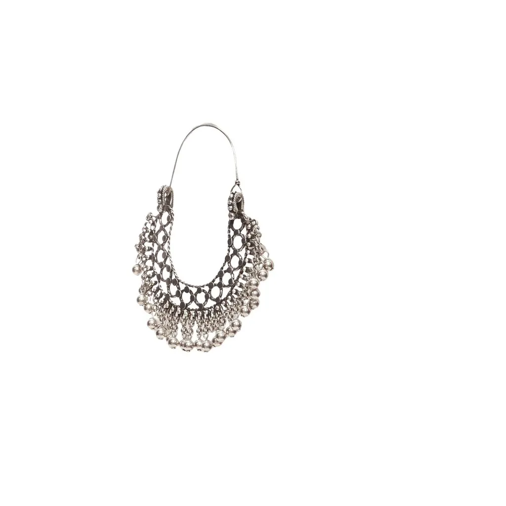 Saint Laurent Marrakech Folk earrings Silver Metal Never worn - Front View