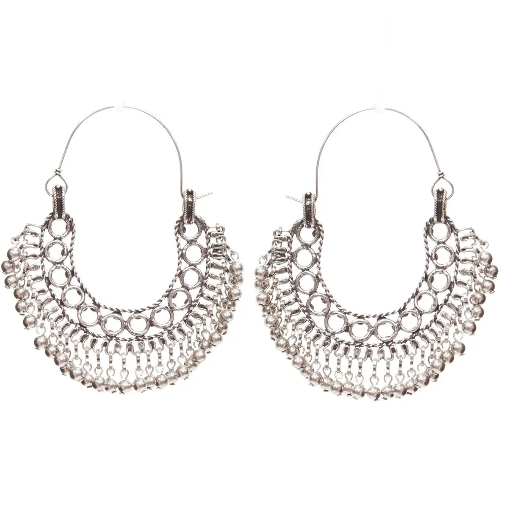 Saint Laurent Marrakech Folk earrings Silver Metal Never worn - Inside View