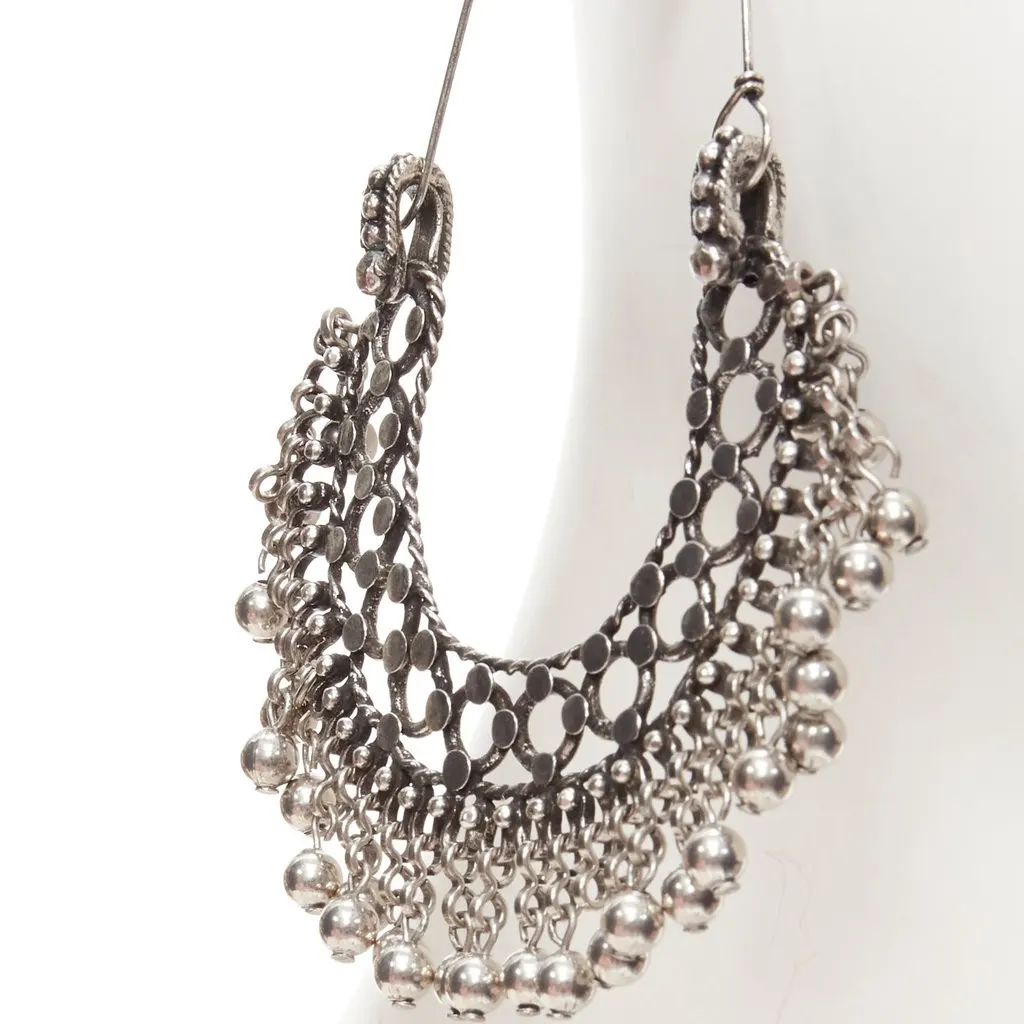 Saint Laurent Marrakech Folk earrings Silver Metal Never worn - Box View