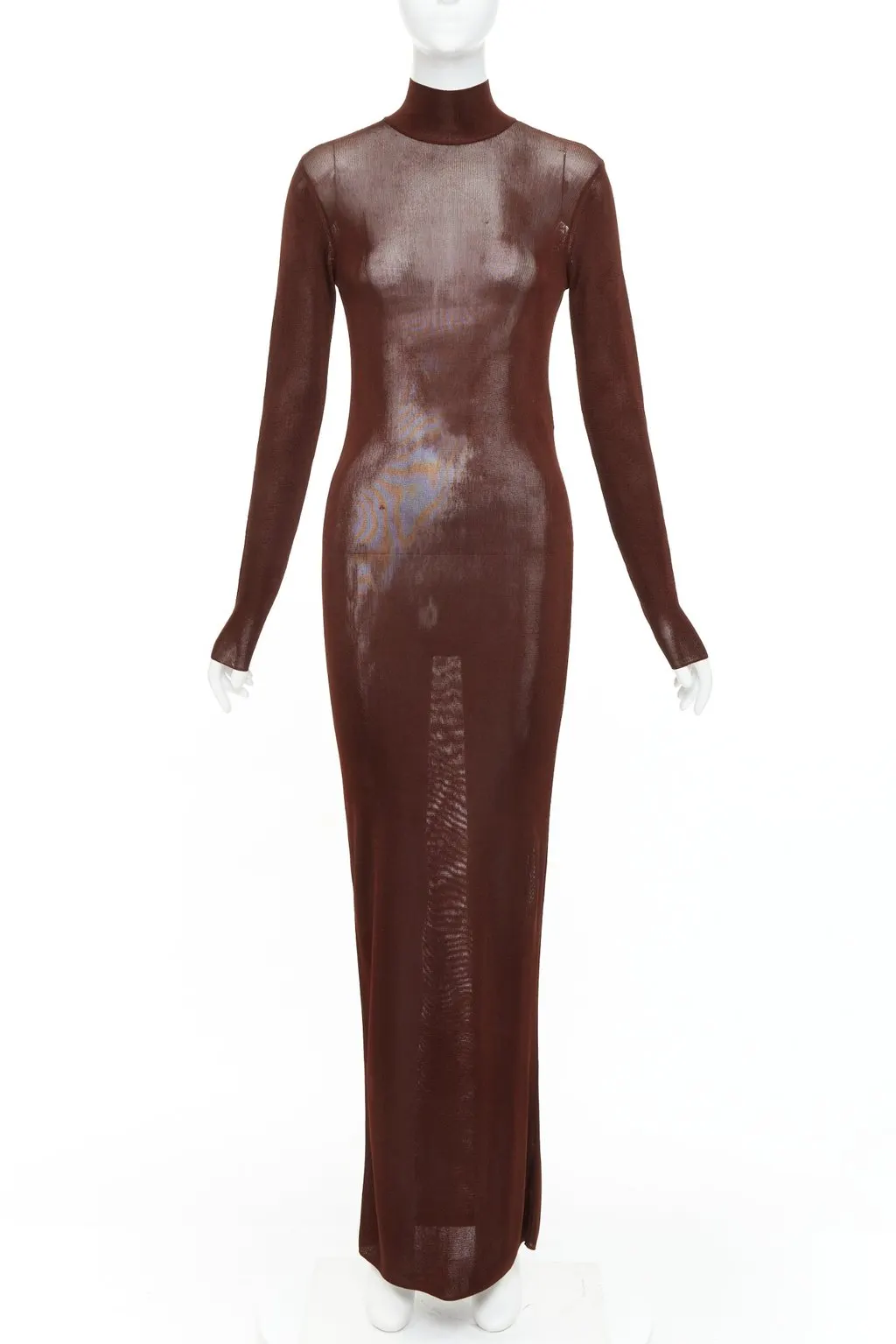 Saint Laurent Brown Viscose Dress Brown Viscose Never worn, with tag - Front View
