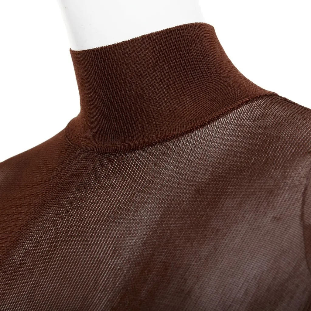 Saint Laurent Brown Viscose Dress Brown Viscose Never worn, with tag - Back View
