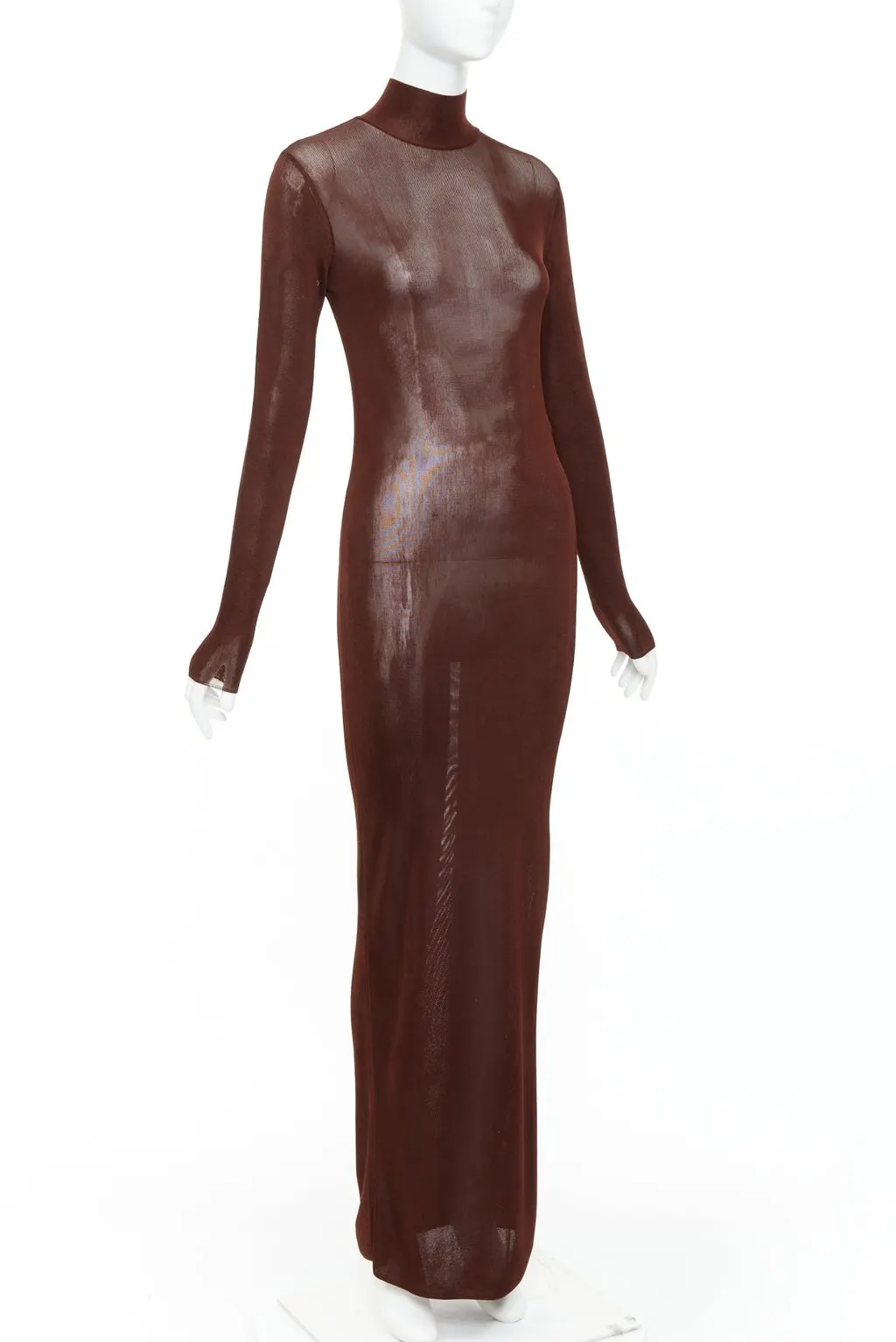 Saint Laurent Brown Viscose Dress Brown Viscose Never worn, with tag - Inside View