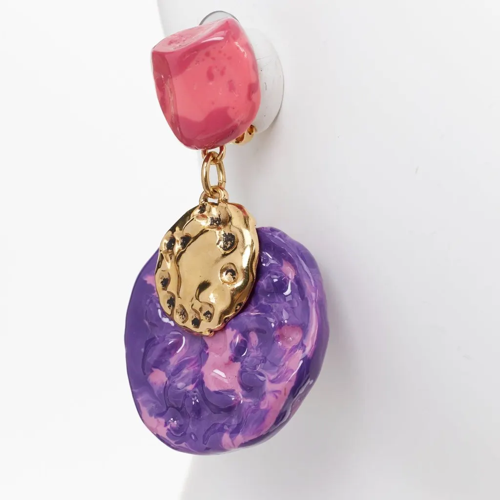 Saint Laurent Pink Plastic Earrings Pink Plastic Never worn - Box View