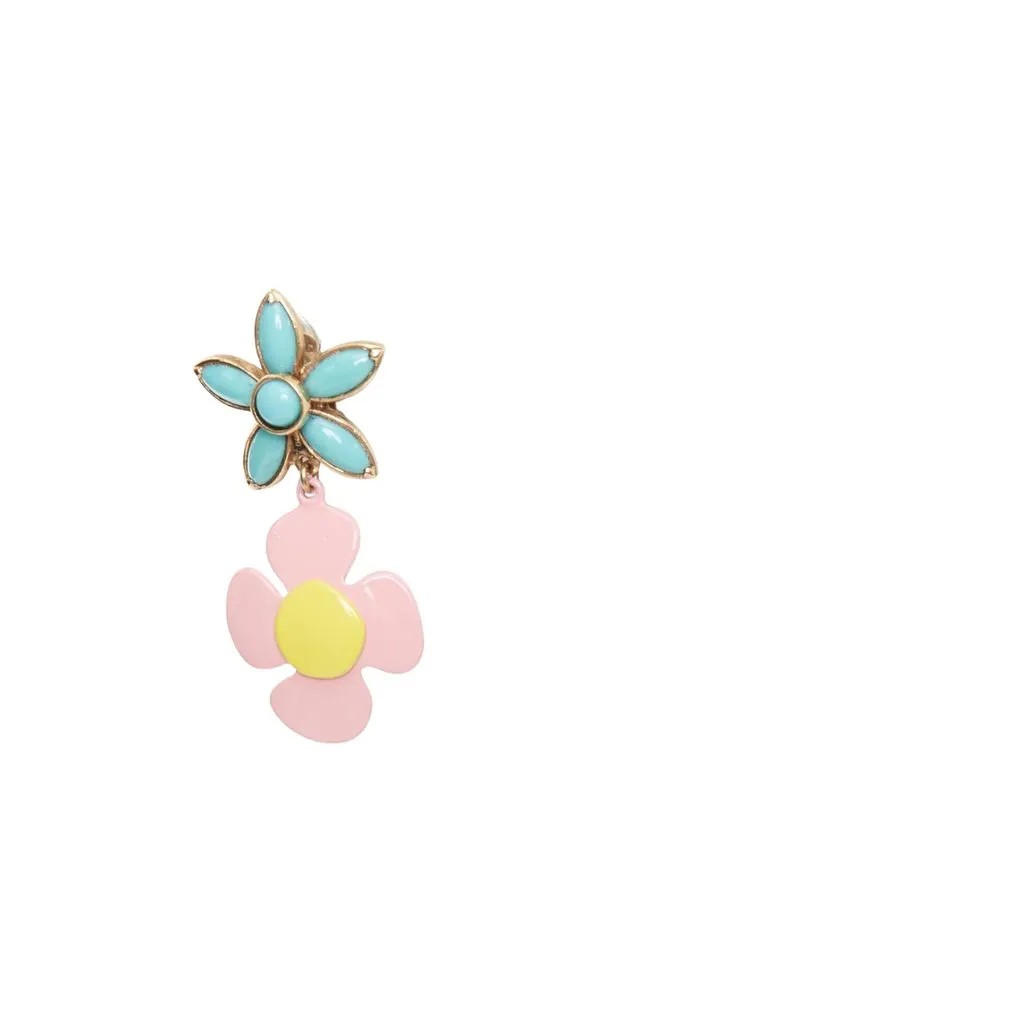Saint Laurent Turquoise Metal Earrings Turquoise Metal Never worn - Front View