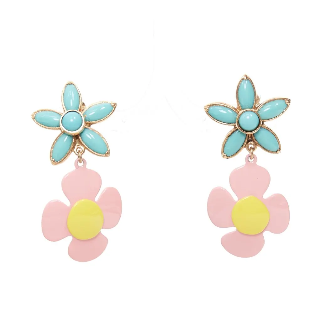 Saint Laurent Turquoise Metal Earrings Turquoise Metal Never worn - Back View