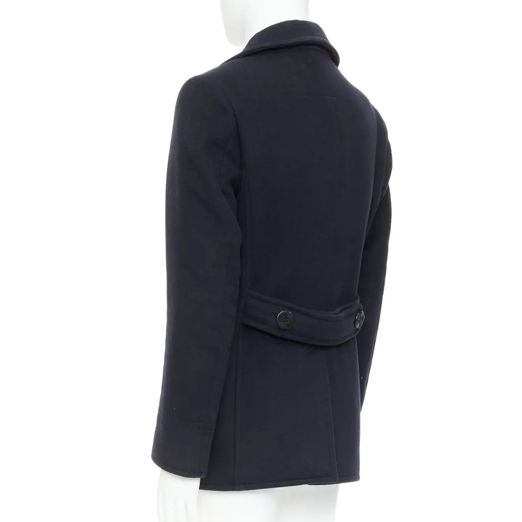 Tom Ford Navy Wool Coat Navy Wool Fair - Back View