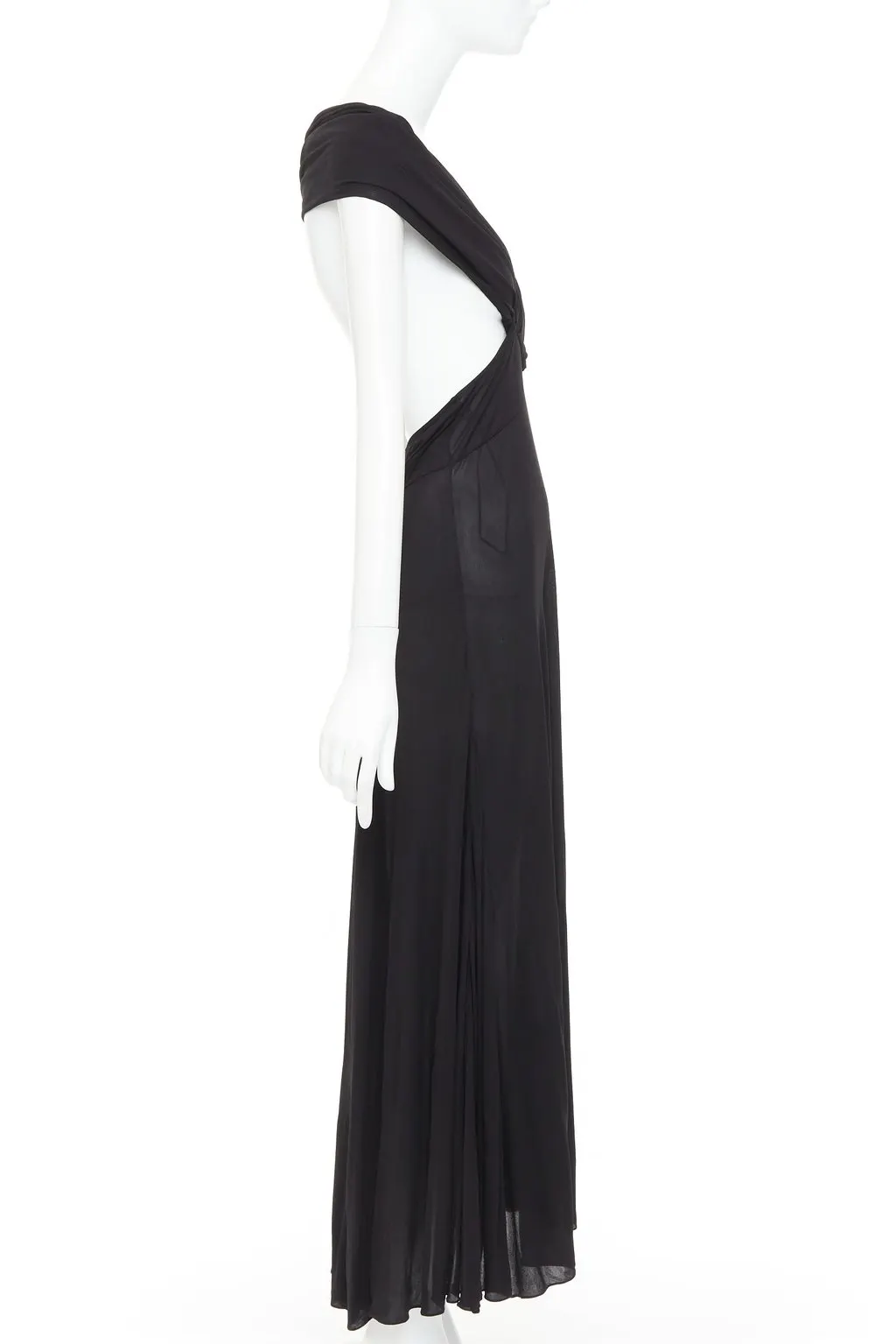 Saint Laurent Black Viscose Dress Black Viscose Never worn, with tag - Model View